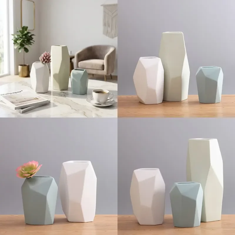 Small Ceramic Vase for Office Desktop Decoration Minimalist Home Decor Accent Piece for Workplace Desk Shelf Display Ornament