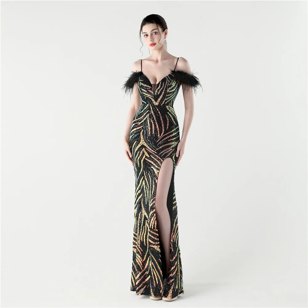 

Elegant Evening Dress Women Mermaid Long Formal Gown Sleeveless Prom Party Banquet Dress Floor Length Special Occasion Gala