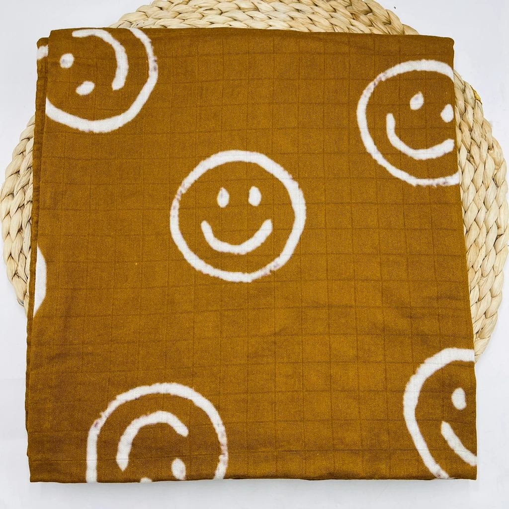 Digital Printing Soft Baby Muslin Blanket Lightweight Breathable Swaddle Receiving Blanket For Newborn Infants Cotton Wraps