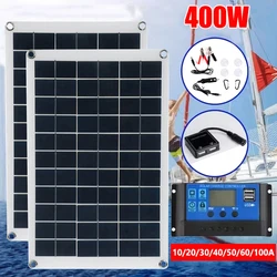 400W 200W Solar Panel Kit 18V Solar Cell With 10A-100A Controller Dual USB Outdoor Charger Power Bank for Mobile Phone Camping