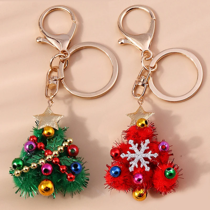 Leslie Bestseller Frohe Weihnachten Schlüsselanhänger Modischer Flauschiger Weihnachtsbaum-Schlüsselanhänger Handtaschenanhänger Neujahrs-Schmuckgeschenke – Detail 1