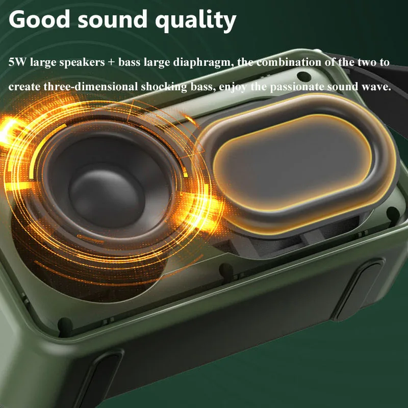 Mini haut-parleur Bluetooth Portable, appel mains libres sans fil, caisson de basses extérieur, enregistreur Bluetooth USB, double lecteur de musique TF, minuterie de sommeil