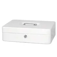 Small/Large Locking Cash Box Safe with Combination Lock Metal Money Box with Tray Cover Key Lock/ Password Lock Storage Box