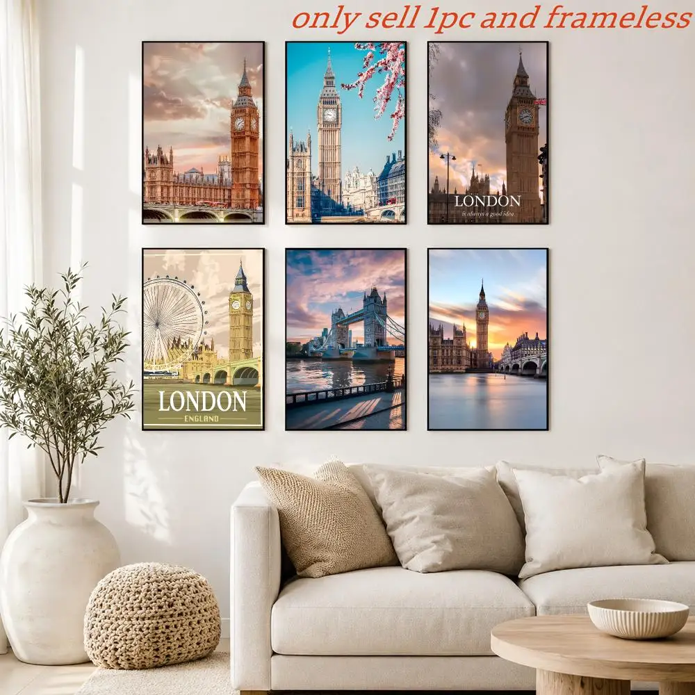 Poster Prints Cover Painting Wall Art Picture Living Room Home Decor London A modern technological metropolis
