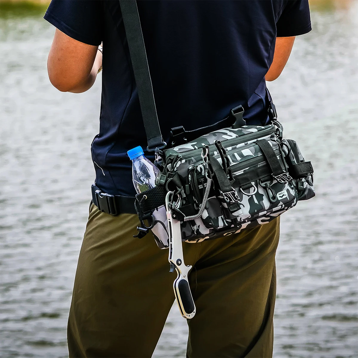 HANDING Bolsas de pesca multifunción de gran capacidad, aparejos de pesca impermeables al aire libre, bolsas para pesca, senderismo, caza, Camping