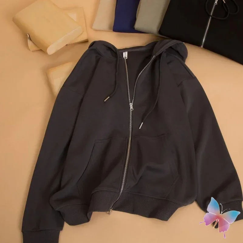 

25ss Blank Jacket Winter Hiphop Street Retro Set Flame Letter Zipper Hoodie Men Women Fashion Cotton Star Hoodies