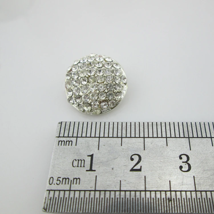 5pcs Charming Clear Rhinestone Metal Buttons for Clothing Round Alloy Buttons for Crafts