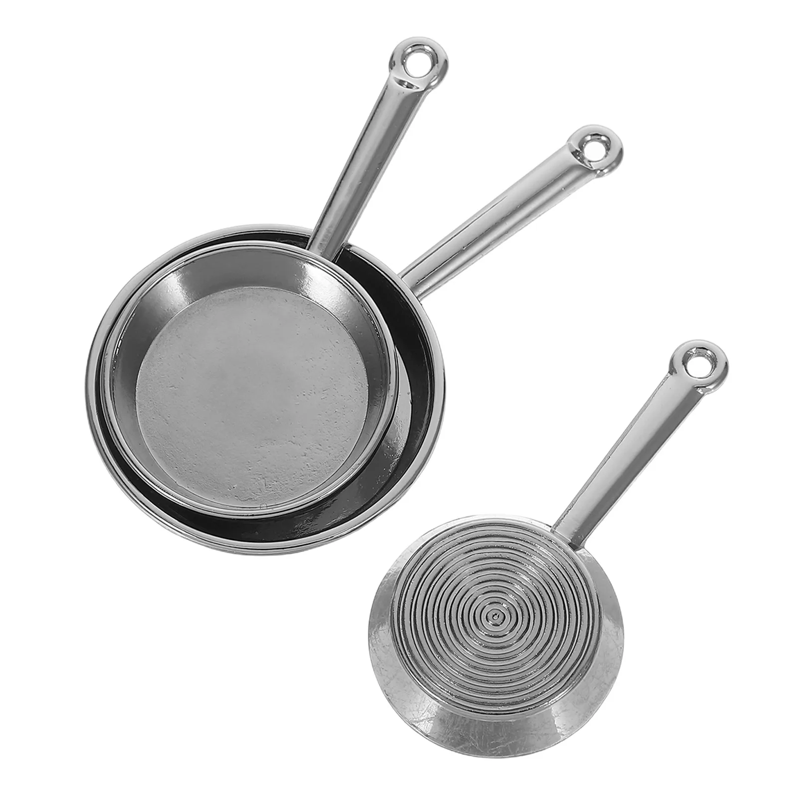 

3 PCS Dollhouse Kitchenware Mini Cooking Crafts Miniature Baking Accessories Skillet