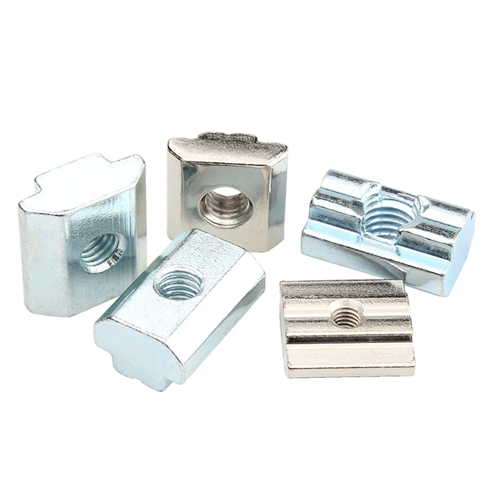 10/50Pcs M3 M4 M5-M10 T Block Square nuts T-Track Sliding Hammer Nut For Fastener Aluminum Profile 2020 3030 Support Customize