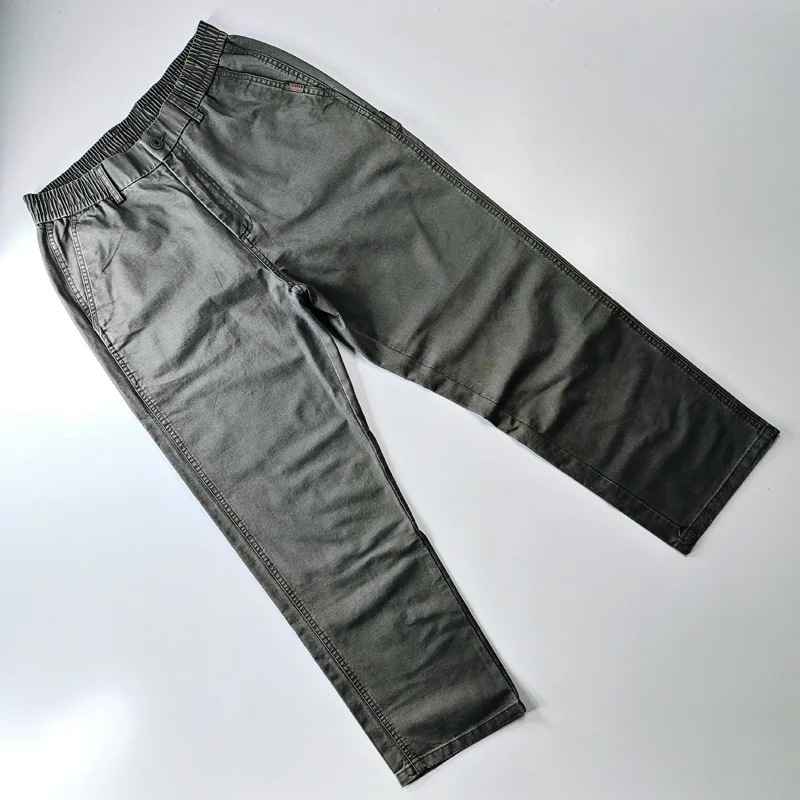 

American Sle Loose Straight Leg Cotton Work Pants Men's Waed Casual Trousers Youthful Wear Resistant Long Trousers
