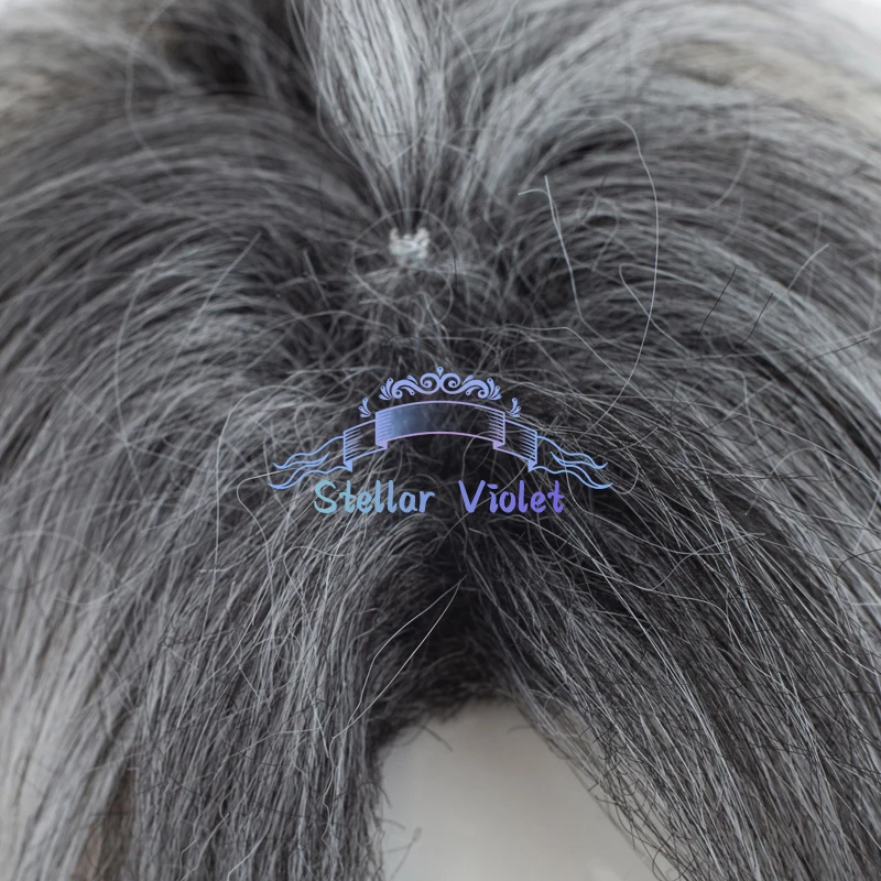 Game Identity V Wig Patient Emil Cosplay Wigs Anime Cosplay Costumes 35CM Short Black White Gradient Patient Emil Synthetic Wigs