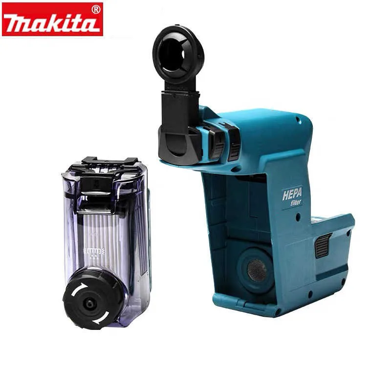 Makita DHR242 18V Brushless Cordless Hammer Drill With DX06 Dust Extraction System Automatic Dust Collector Power Tool Set