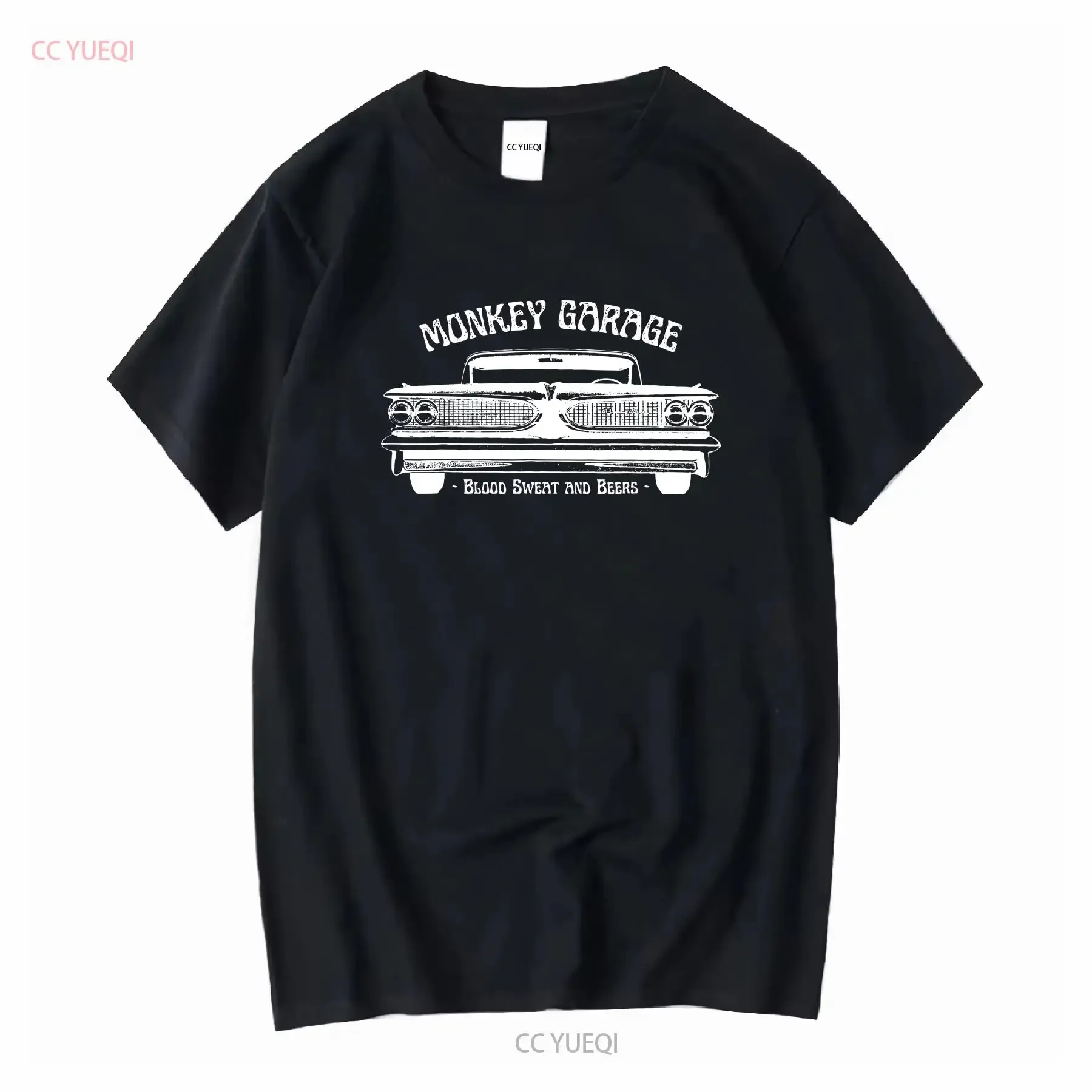NUEVA CAMISETA LIMITADA Monkey Garage Gas Station Blood Sweat and Beers, estilo vintage, lavada, transpirable, informal, suave, streetwear