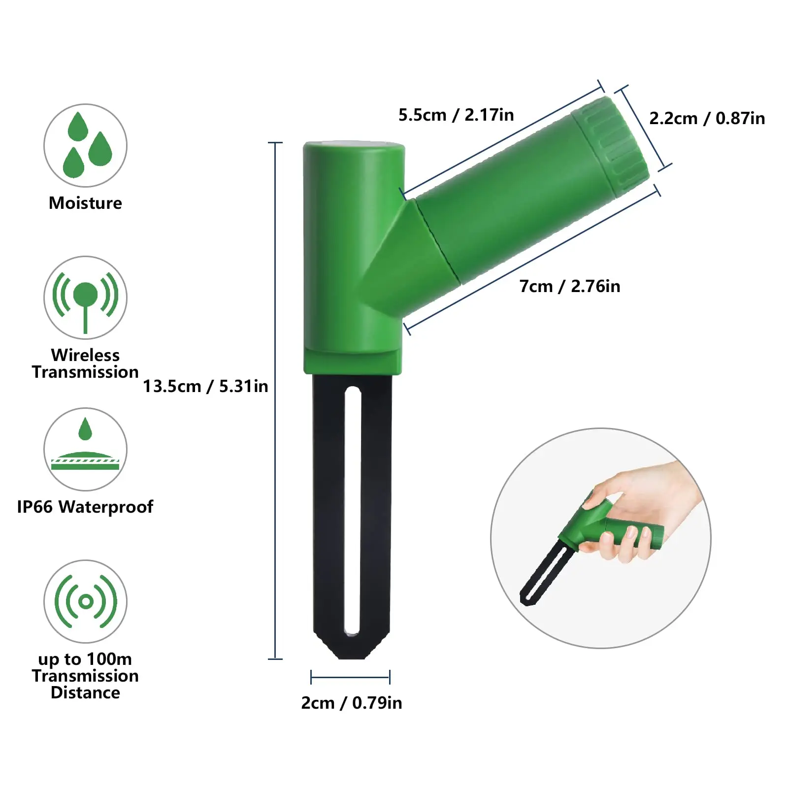 ECOWITT WH51 Soil Moisture Meter, Soil Tester, 8-Channel Garden Plant Water Monitor Tester - Sensor Only, Can't Be Used Alone