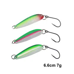 Fishing Spoon 66mm 7g Metal Jig Bass Baits Artificial Spinner Sea Fishing Tackle