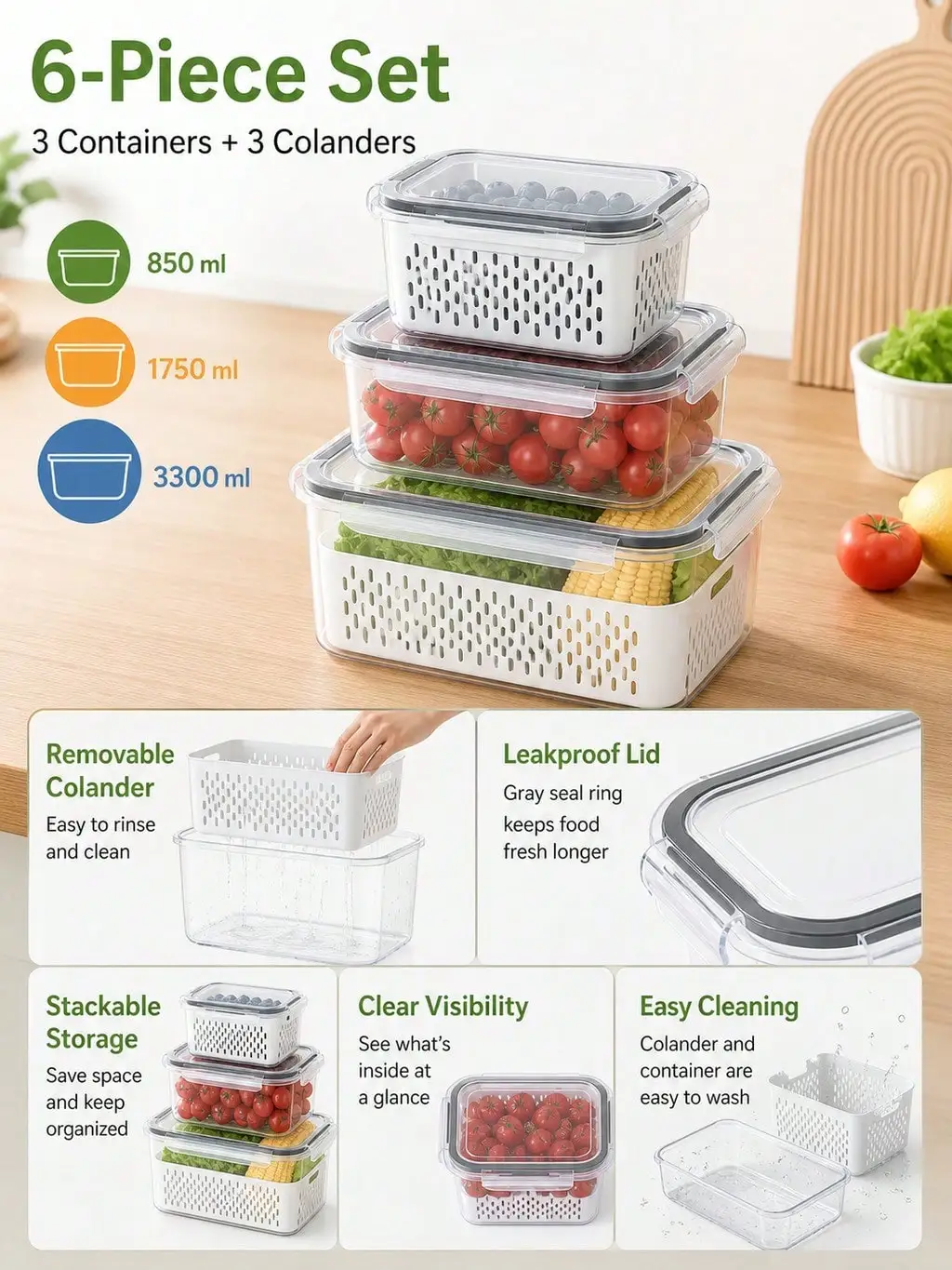 Food Storage Containers with Trays 4