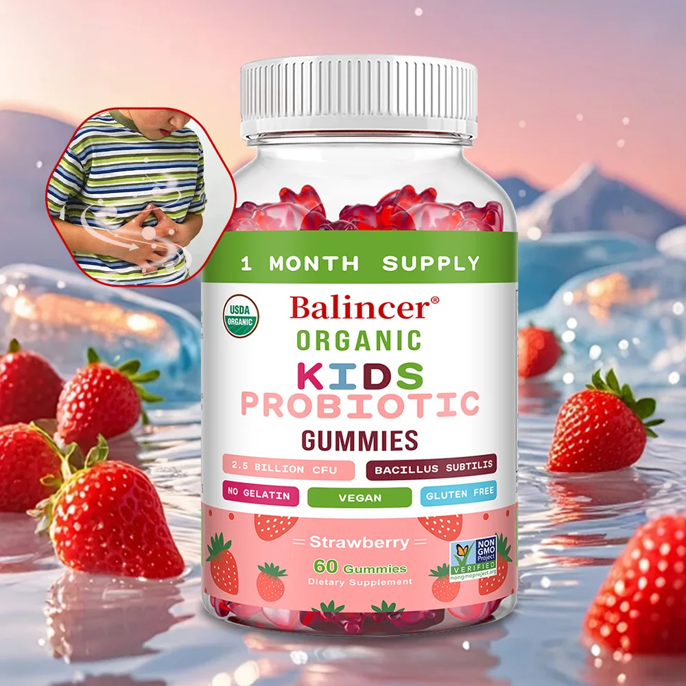 

Натуральные органические пробиотические жевательные конфеты (клубника), для детей, подходят для здоровья кишечника, поддержки иммунной системы и общего здоровья.