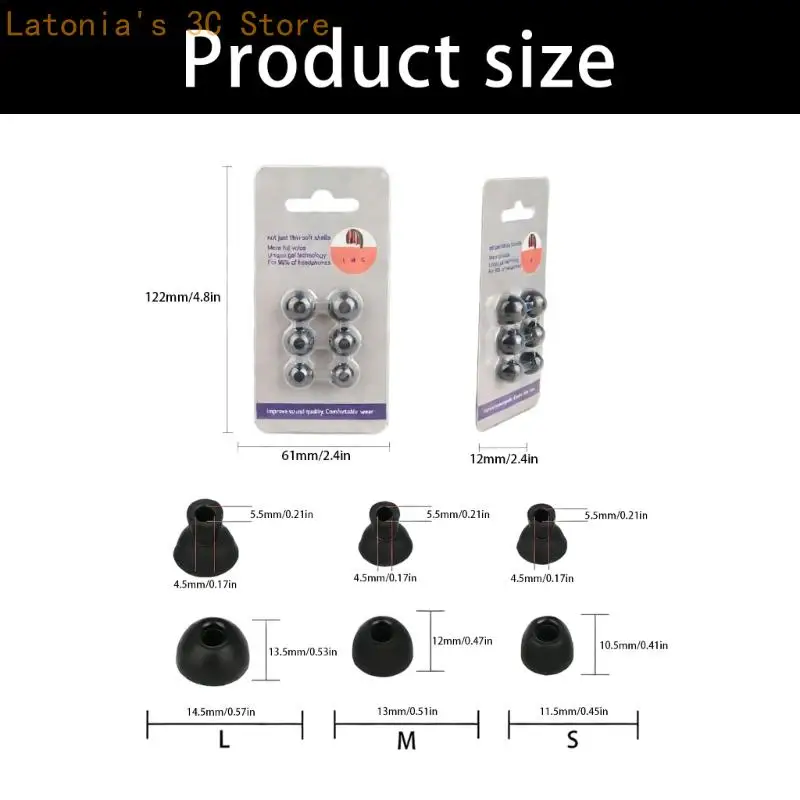 3 Paar Ohrstöpsel zur Geräuschreduzierung, flexibles Silikondesign, rutschfest, für Buds X3UB – Detail 6