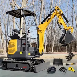 China 1.8 Ton 1.5 ton Excavator Mini Hydraulic Excavator Mini bagger Free Shipping Digger tool Small excavator Customized