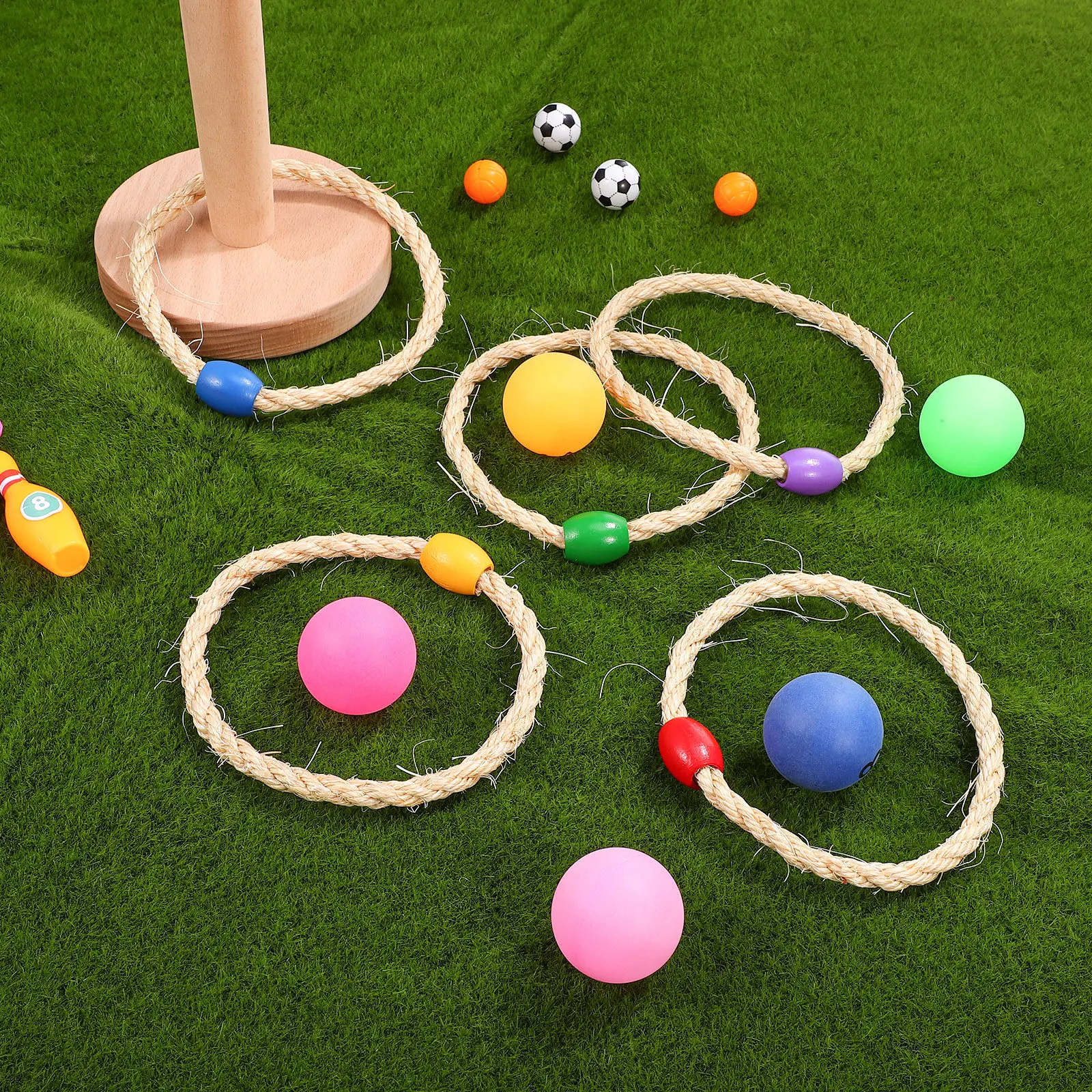 

10Pcs Toss Game Rings Durable Jute Rope Easy to Use Suitable for Garden Parties Carnivals Ring Toss Throwing Ring