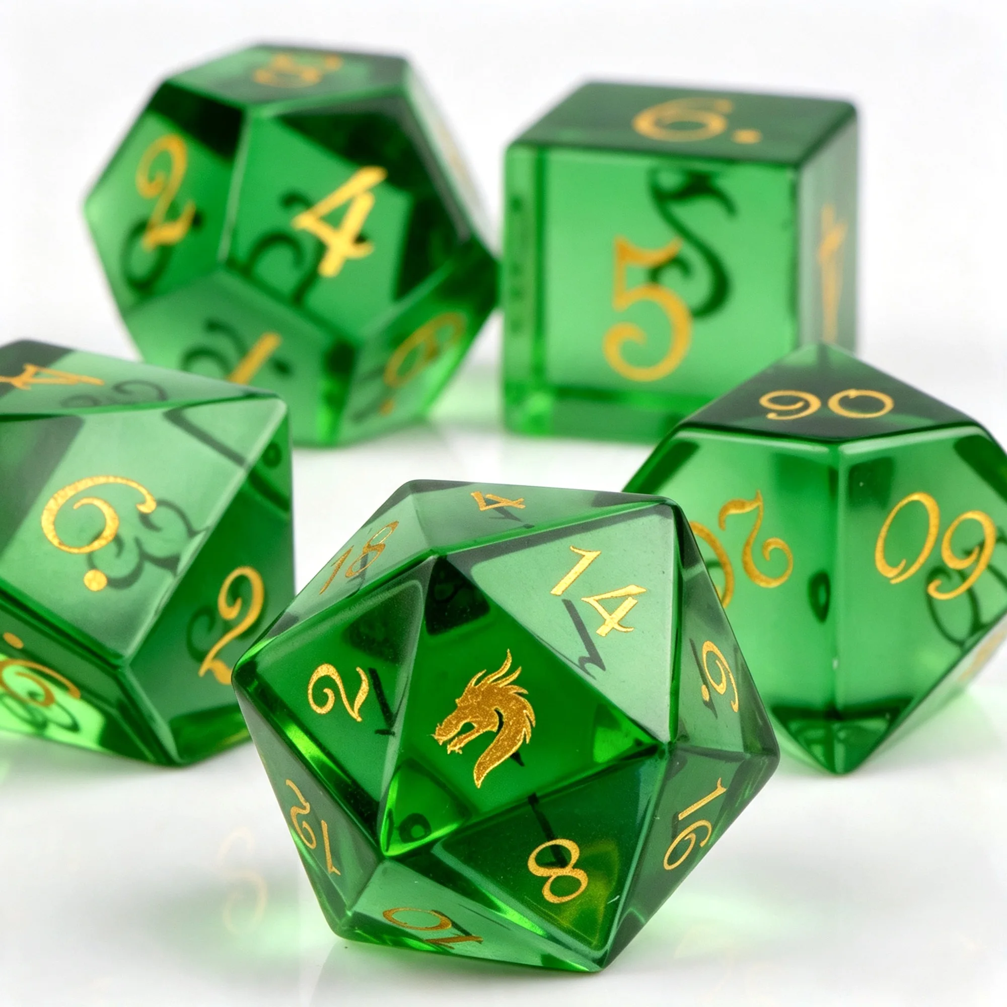 7PCS Random Gem Style Polyhedral Dice Set with Silver Metal Box Multi Sided Dice for RPG Tabletop Games Gift