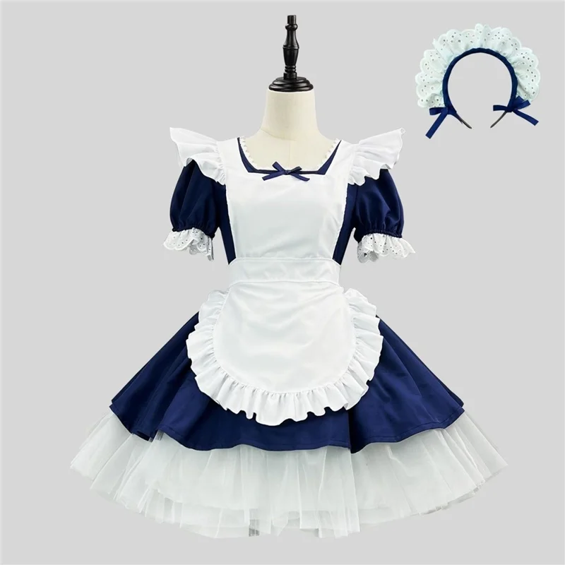 

Sweet angel maid outfit cute soft sister cyan girl cos maid outfit lolita dress streetwear women clothing