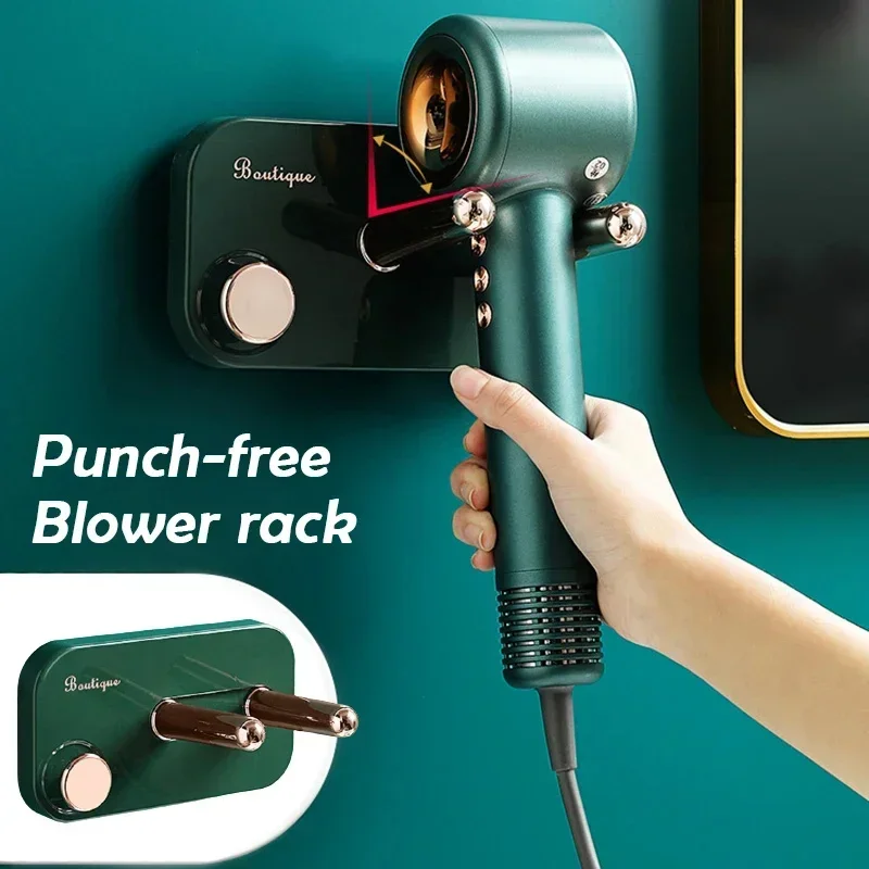 Supporto per asciugacapelli a parete Punch Free Storage Organizer Rack Holder Hanger Toilet Blower Holder Shelf accessori per il bagno