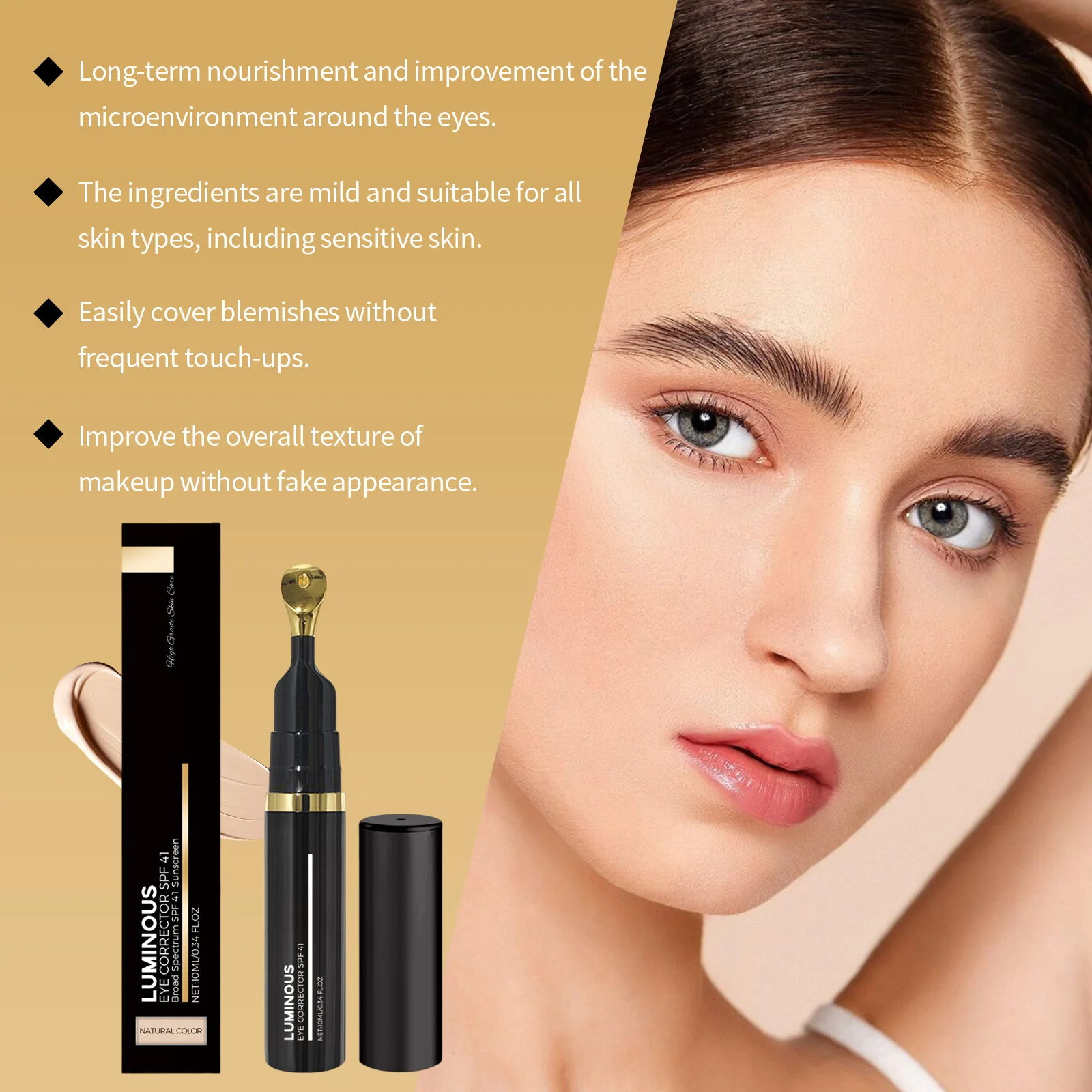 Dark Circles Concealer Long Lasting Not Easy to Remove Makeup Lightweight Skin-Friendly Full Coverage Concealer Cosmetics Makeup