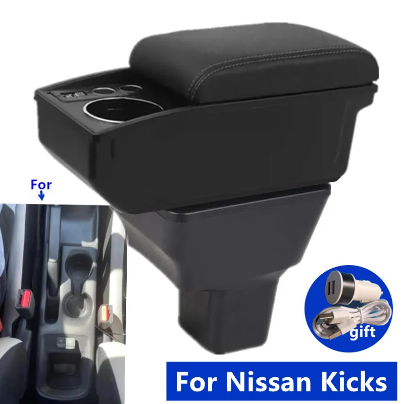 Für Nissan Kicks Armlehne Box Für Nissan Kicks 2016-2024 Innen Gewidmet Retrofit Auto Lagerung Box Tasse halter Auto zubehör