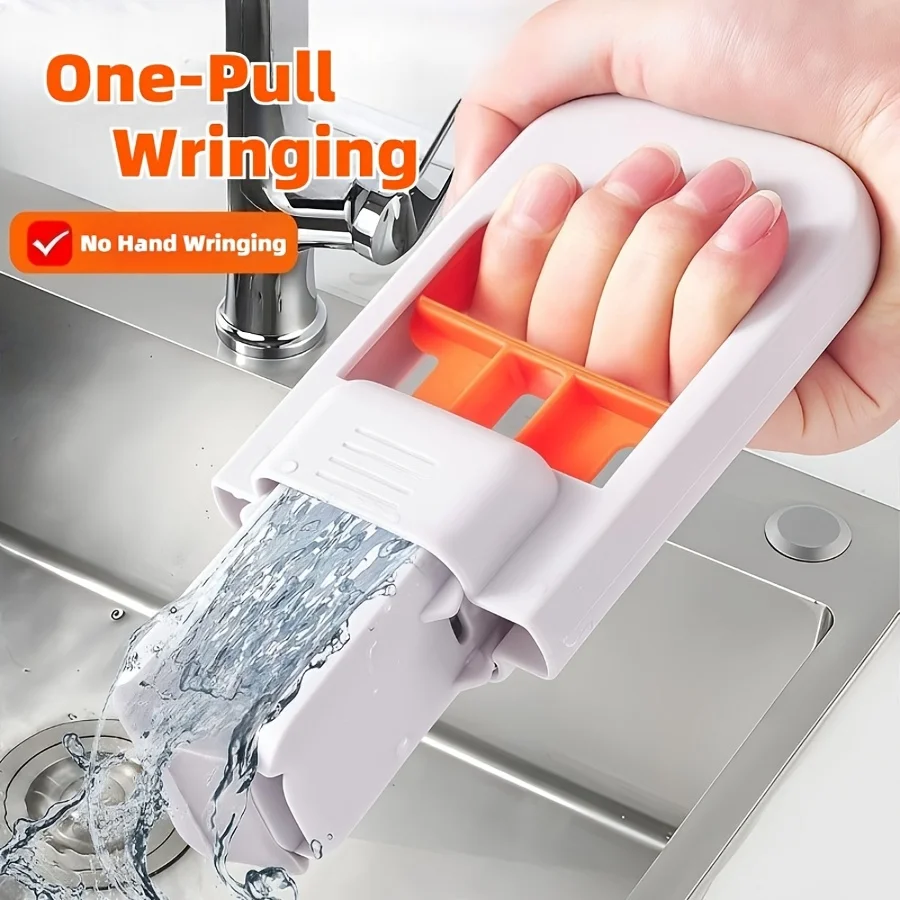 1pc Foldable Mini Sponge Mop No Hand Wash Lazy Handheld Mop Strong Water Absorption Stain Removal Mop Cloth Household Desktop Kitchen Bathroom Countertop Cleaning Tool