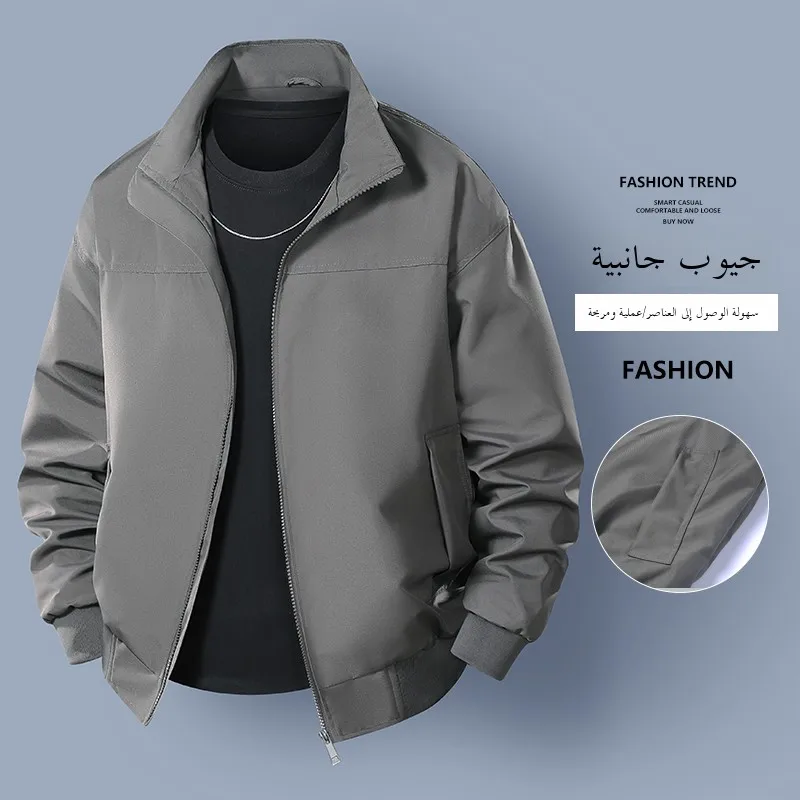 

2025 New American Sle Retro Pilot Jaet Loose Casual Baseball Outfit Coat Autumn Winter Polyester Fiber Stand Fit Men's...