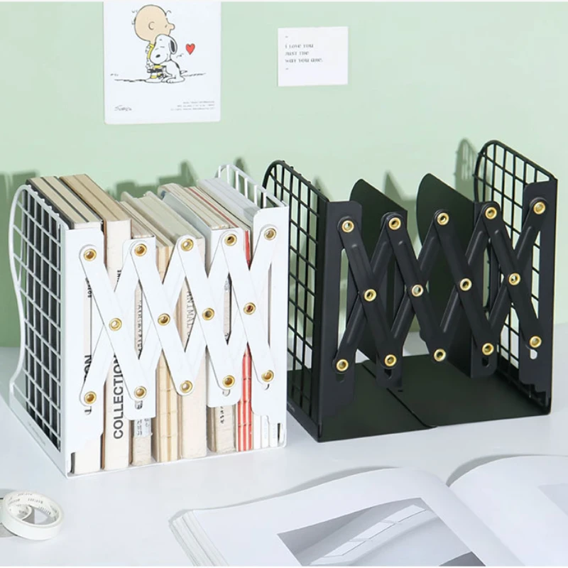 3Colors Retractable Book Stand Creative Students Use Bookshelf Data Clip Stretch File Baffle Retract Zoom Book Shelf Bookend