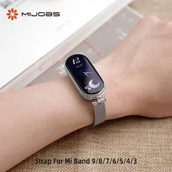 Strap for Mi Band 10 Bracelet for Xiaomi Smart Band 9 8 7 5 6 NFC Global Version Metal Wristband for Mi Band 8 Women Girls Watch