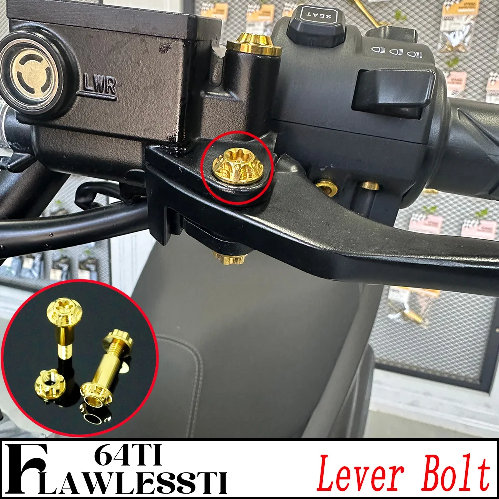 FLAWLESSTI Gr5 Titanium Bolt Lever Brake Fluid Cap Mirror Plug Switch Handle Bar End Front Caliper Fender Bolt For ZONTES 150X