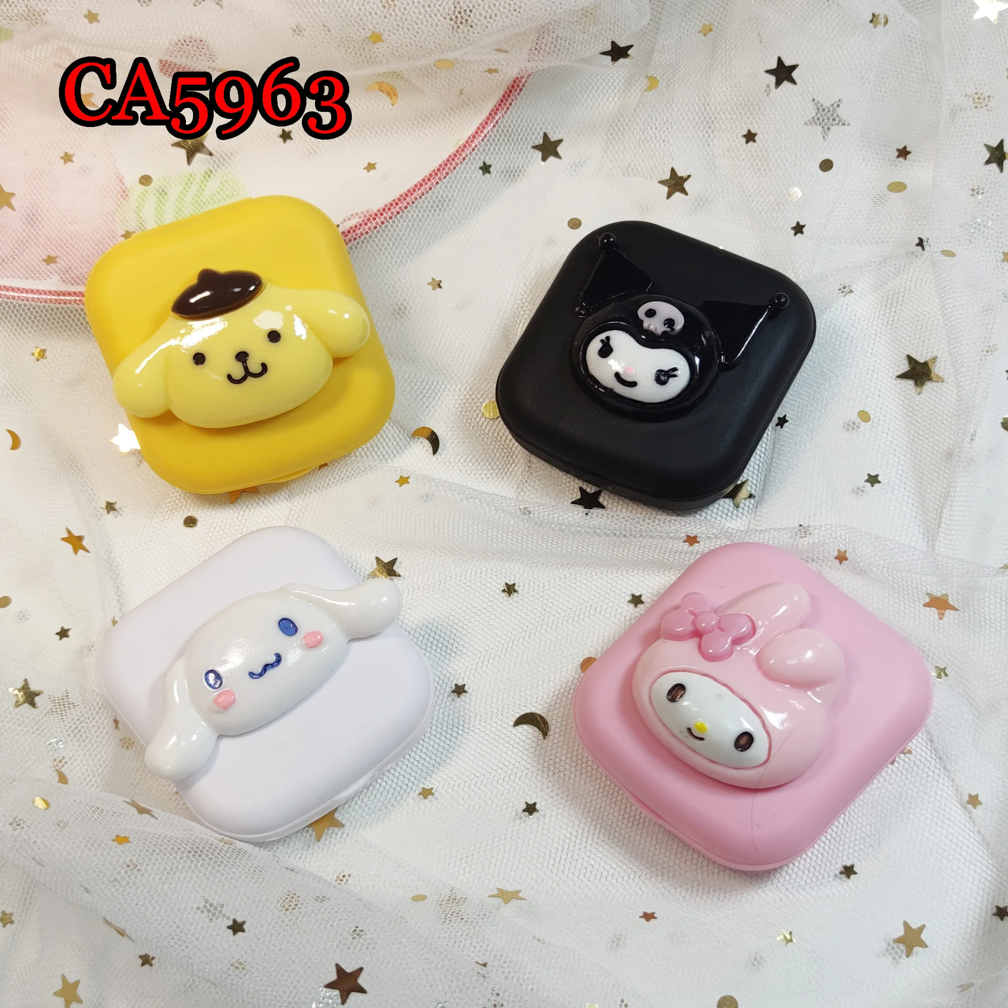 Rabbit Contact Lens Cases Travel Box with Mirror Pocket Cartoon Container CA5963