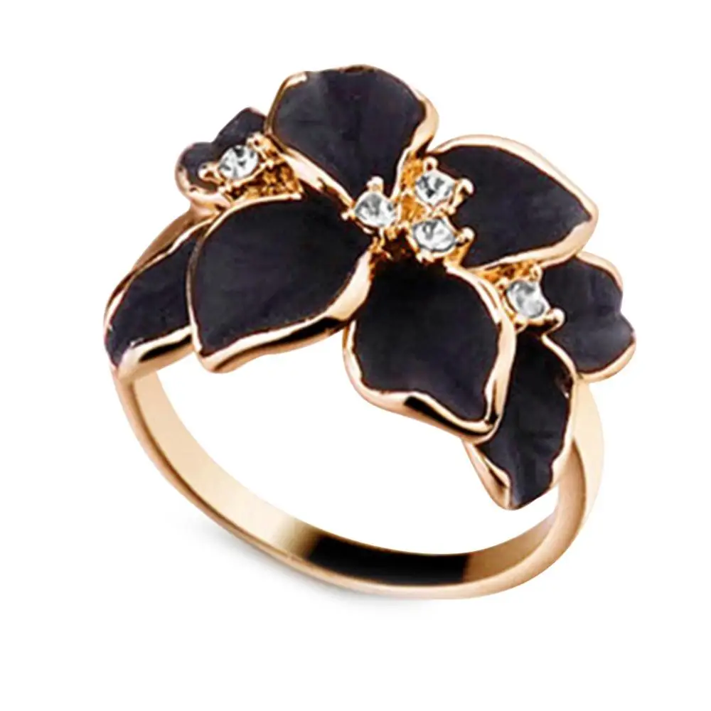 Fashion Jewelry Women Ring Flower Pattern Alloy Charming Ring Fashion Women\'s Ring Weddding Party Gift