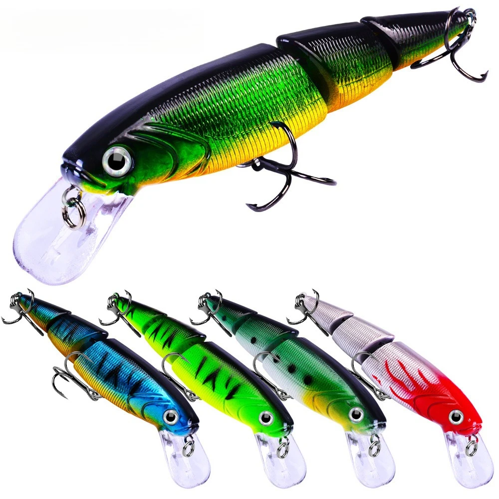 1 Stück 11CM/14,7G Mehrteiliger Meerbarsch-Hardbait mit 3D-Fischaugen, Crankbaits, Minnow-Köder, Künstlicher Köder für Karpfenangeln