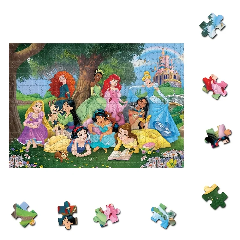 1000 Stück Disney Princesses Mosaik-Puzzle mit Belle, Jasmin, für Ariel, Aschenputtel, Schneewittchen und mehr – herausforderndes Lar
