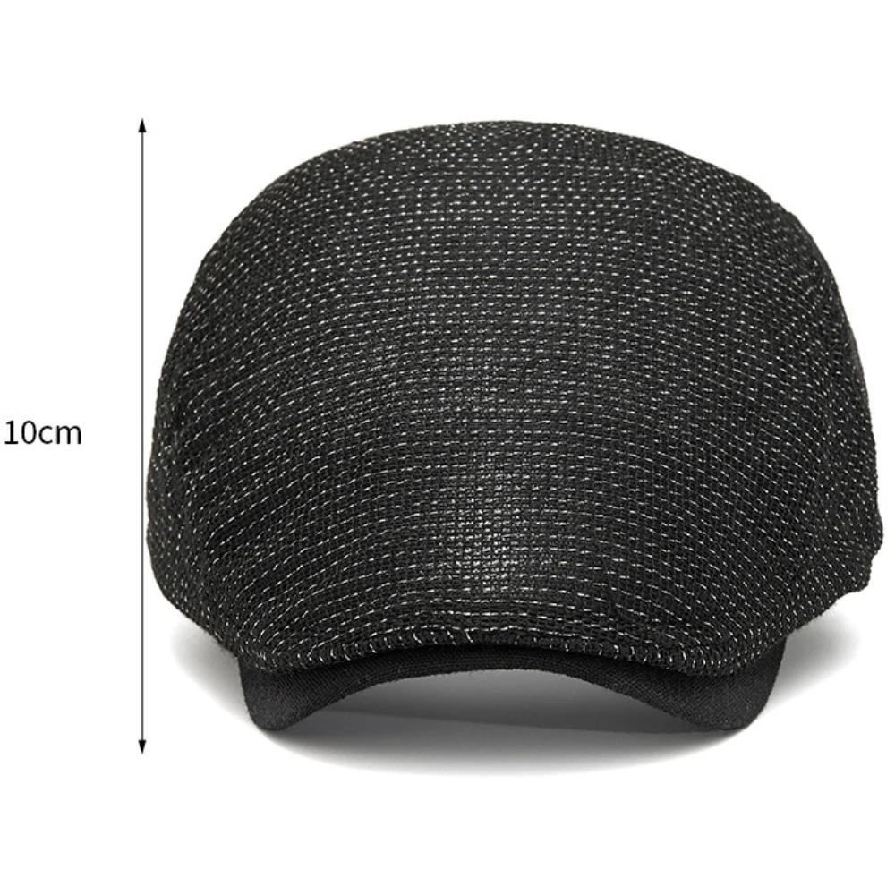 HT5140 Baskenmütze für Männer und Frauen, Sonnenhut, Retro-Künstler-Malermütze, Unisex Ivy Flachmütze, 2026 Neue Frühling-Sommer Mesh-Baskenmütze – Detail 3