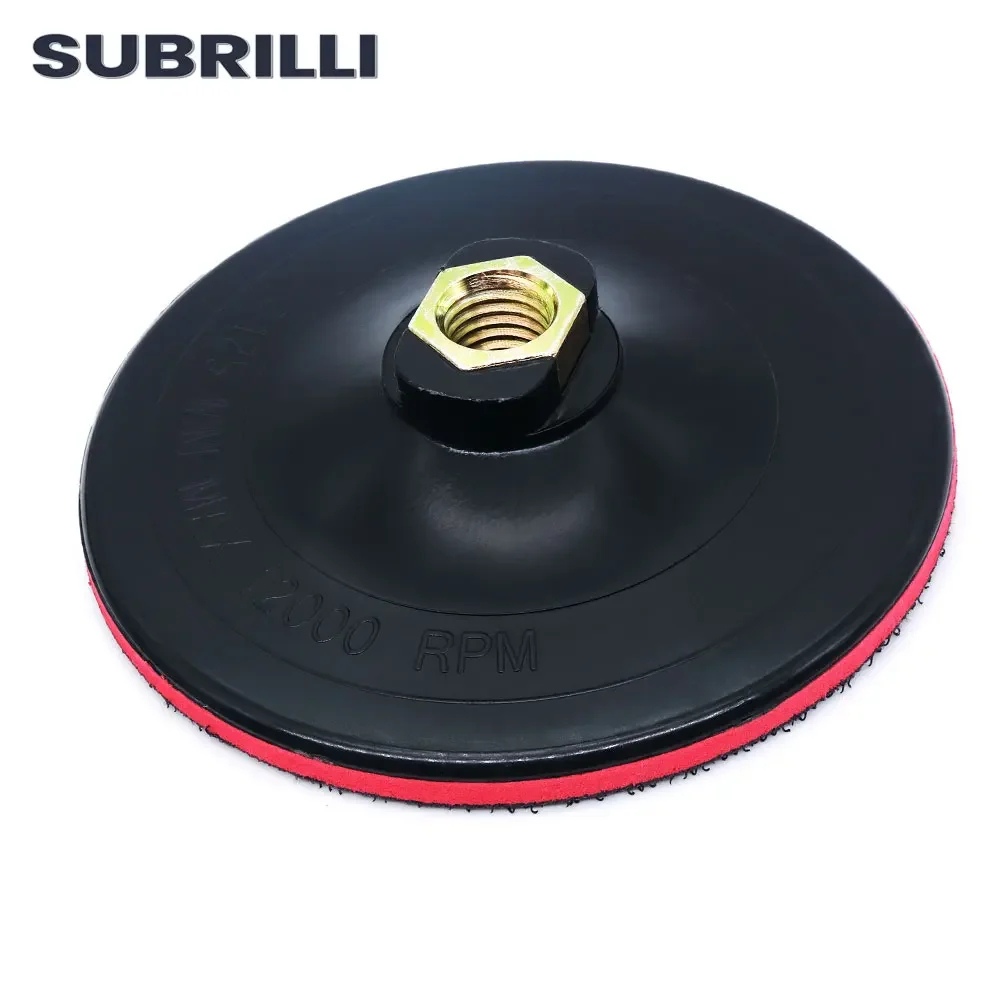 SUBRILLI 5 Inch Foam Plastic Backing Pad M14 5/8-11 Sanding Disc Backer For Angle Grinder Buffing Pads Polishing Wheel Adhesive