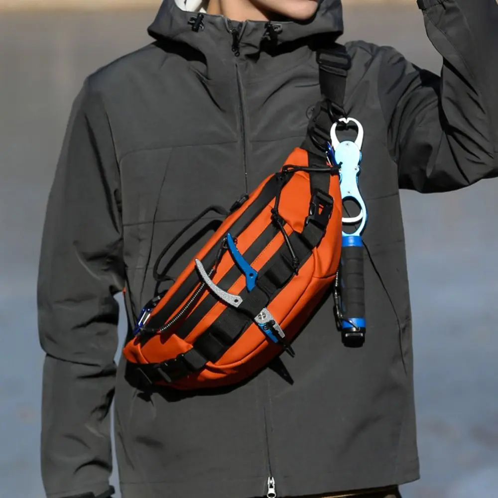 Waterproof Fishing Tackle Bags Large Capacity Multi Layer Fishing Lure Bag Chest Pack Zipper Pocket Fishing Waist Bag Men Women