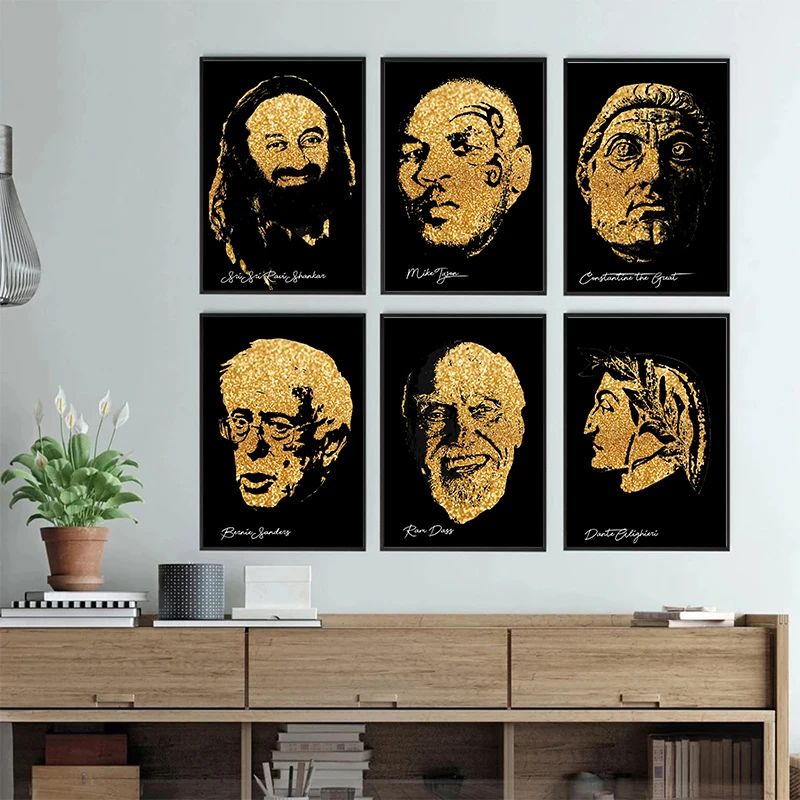 Gold Celebrities Poster Hippocrates George Orwell Canvas Painting Posters Wall Art Picture for Library Classroom Decoration