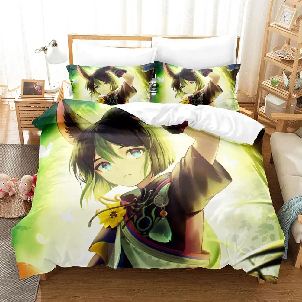 Kawaii Genshin Impact Tighnari Duvet Cover for Boys Bedroom Single Twin Full Queen King Size 2025 Quilt Cover Pillowcase