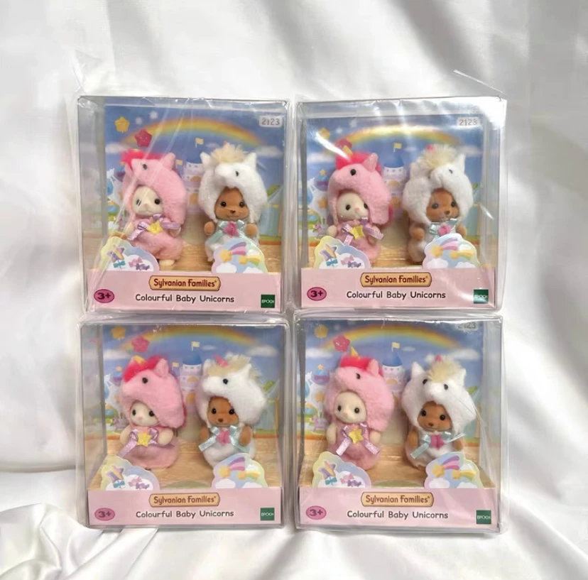 Hot Sylvanian Doll Families Anime Figures Baby Trio Hamburger Set Figures Cute Doll Burger House Fairy Tale Friends Toys Gifts