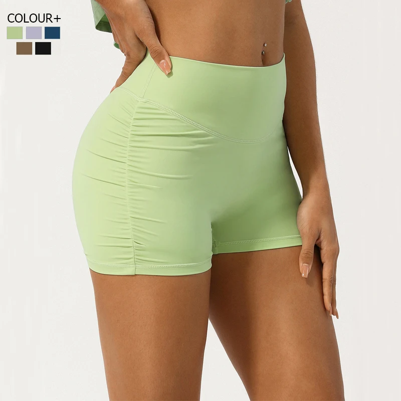 High Waist Yoga Shorts Women Summer Solid Color Running Shorts Slim Fit Super Stretch Gym Clothes Female Breathable Sportswear