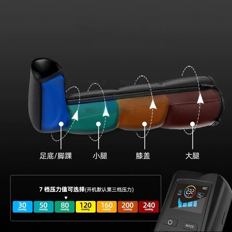 Airbag Compression Full Leg Massager Sleeve, Electric Air Wave Pressure Device for Household Use and Sports Recovery