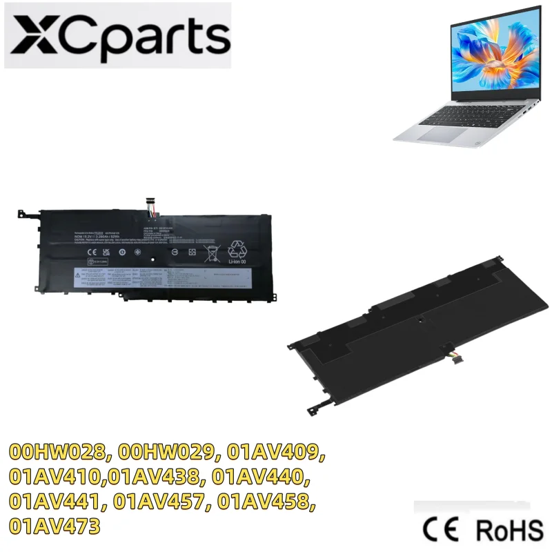 New 15.2V 52Wh 4Cell 00HW028 00HW029 Laptop Battery for Lenovo ThinkPad X1C Yoga 01AV438 01AV439 01AV458 01AV457 01AV409 01AV410