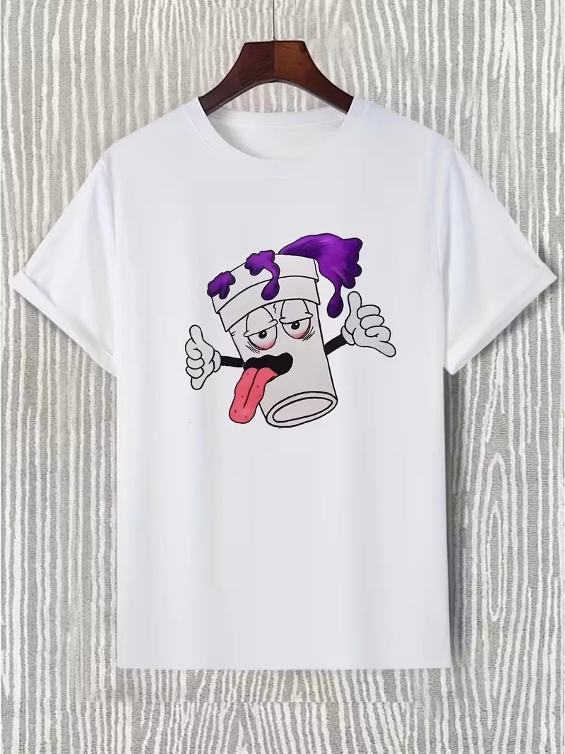 

Повседневная футболка с забавным мультяшным принтом, модная футболка с круглым вырезом для мужчин и женщин на все сезоны, повседневные топы унисекс, уличная одежда на каждый день