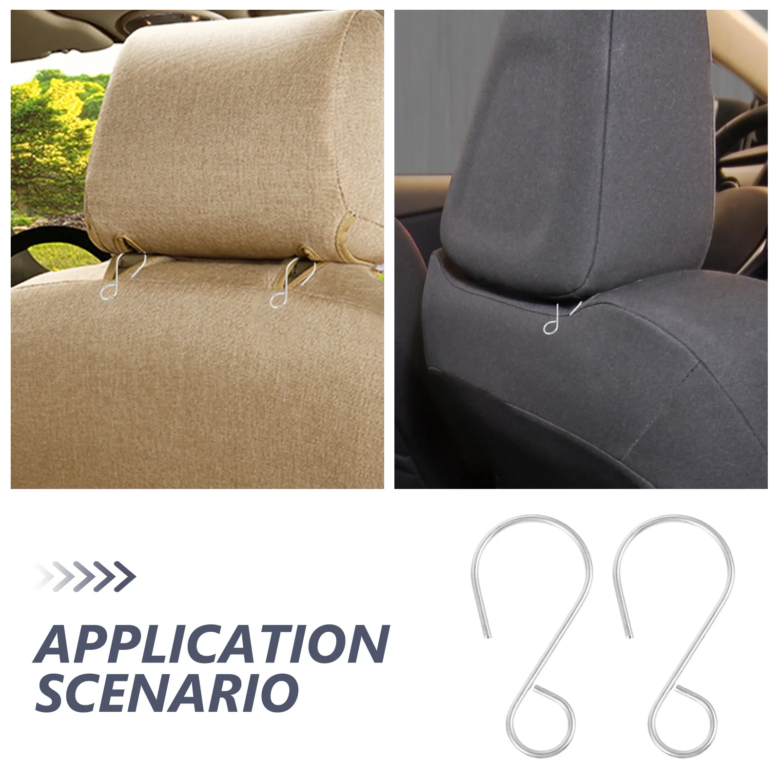 

100Pcs S Hooks Car Seat Cushion Installation Fixing Metal Hooks for Car Seat Cover Automotive Fixing Accessories