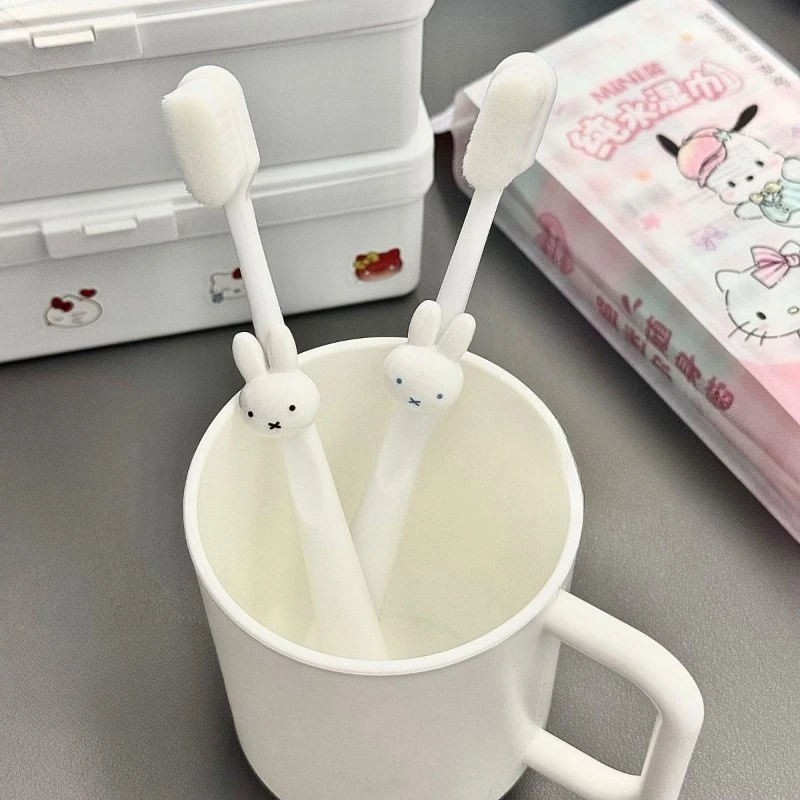 

Новая зубная щетка Kawaii Miffy Rabbit с мягкой щетиной для студентов, милые дети и взрослые, зубная щетка для пары с героями мультфильмов, лучший друг